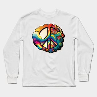 Groovy Psychedelic Peace Sign Long Sleeve T-Shirt